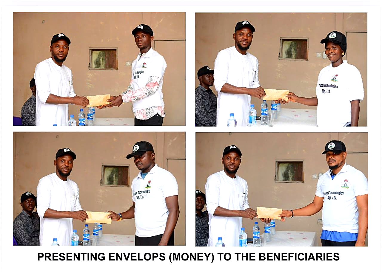 School fees support presented to a young beneficiary during an outreach
